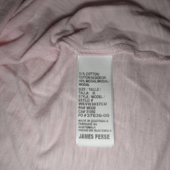 James Perse Standard Pink Scoop Neck Tee | Size 3 (Large) - Picture 8 of 9